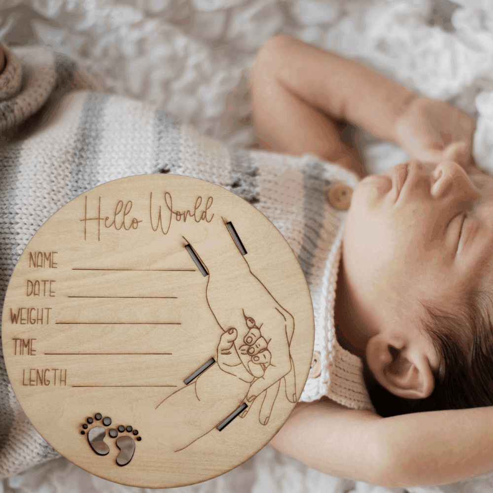 Mum & Bub Hospital Bracelet Announcement Plaque
