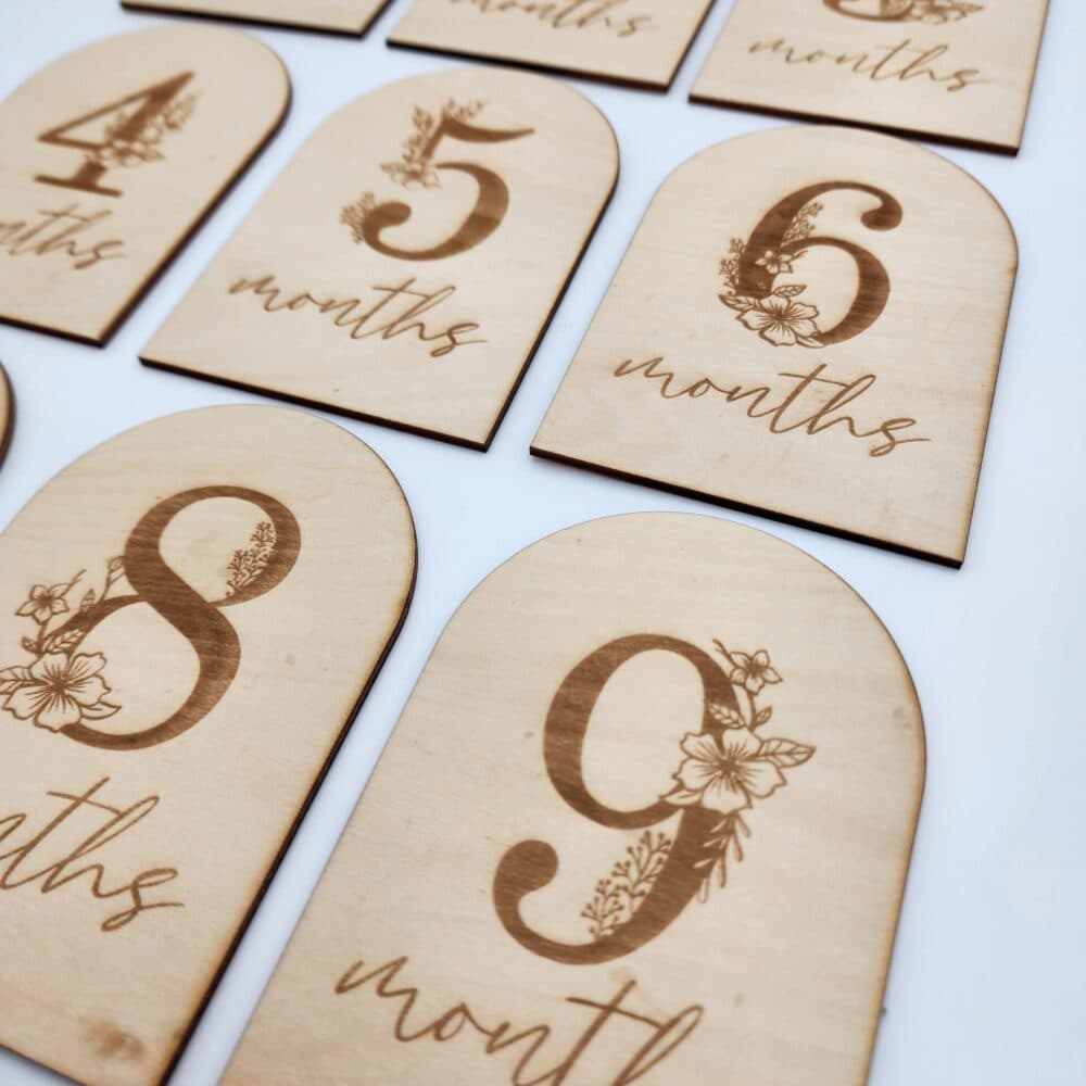 Floral Number Milestone Card Set