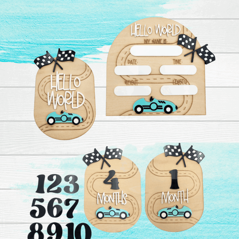Baby Racer Announcement & Milestone Set
