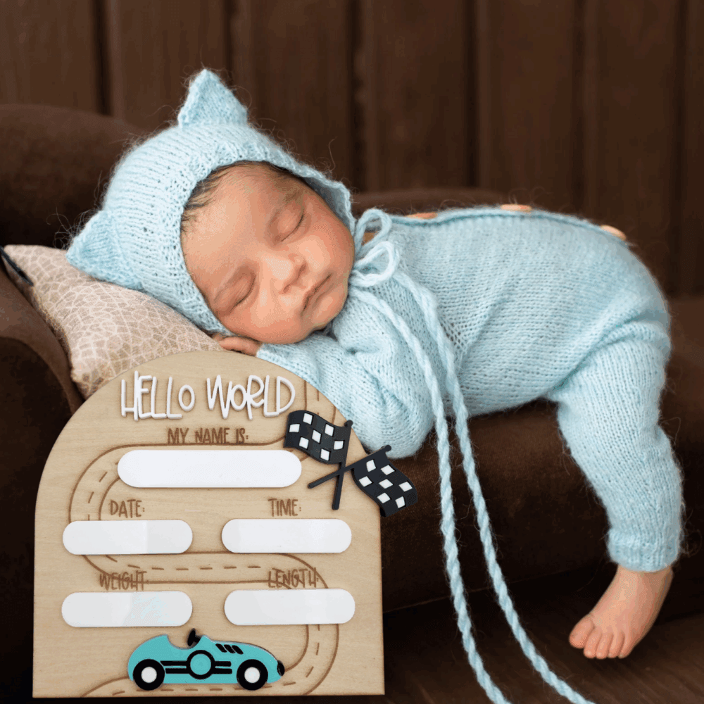 Baby Racer Announcement Plaque