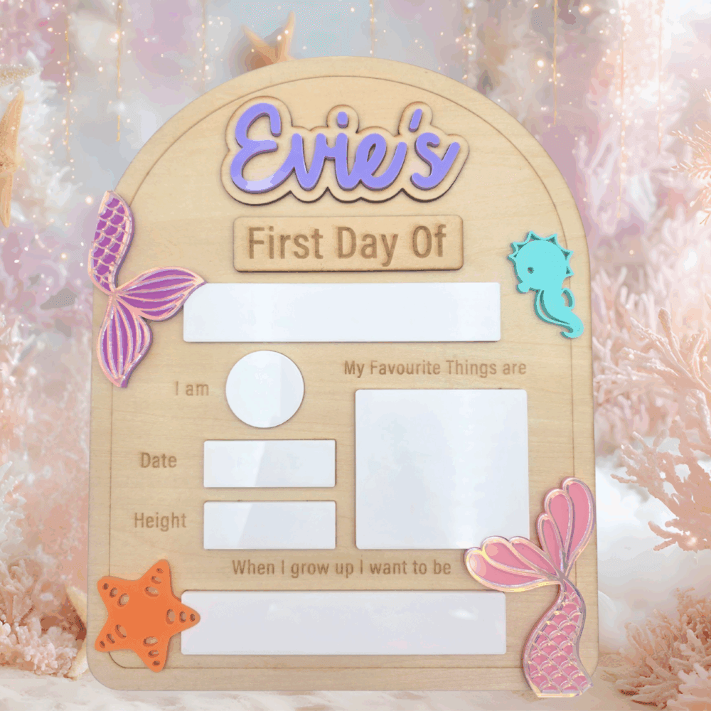 Mermaid First & Last Day Board