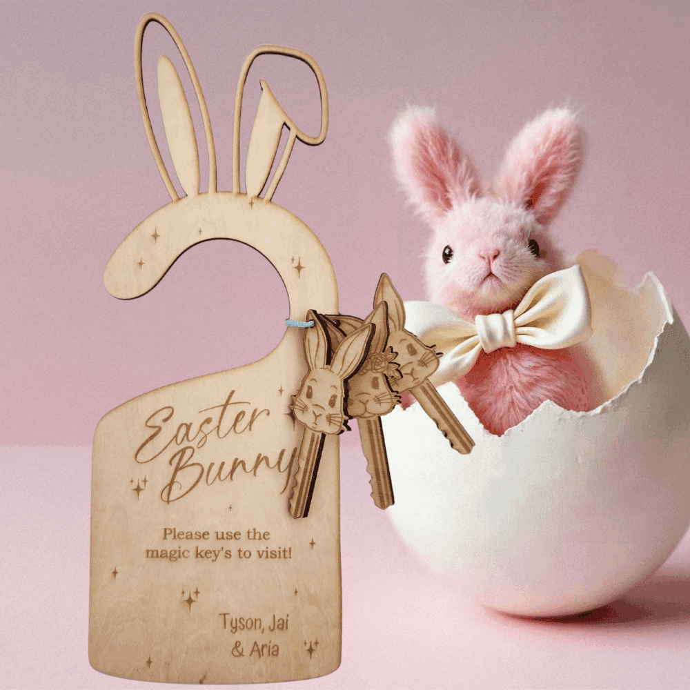 Easter Bunny Door Hanger With Key