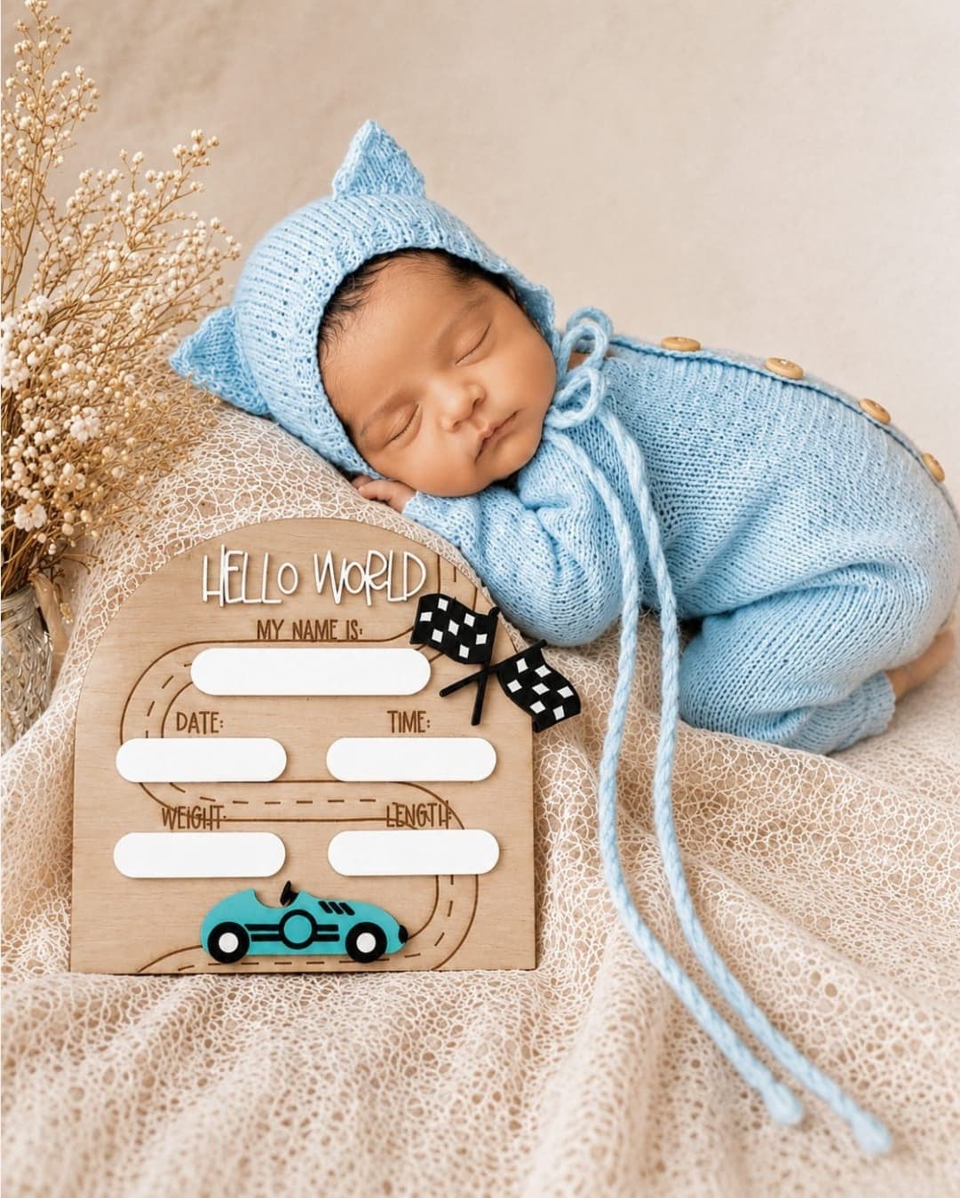 Baby Racer Announcement Plaque